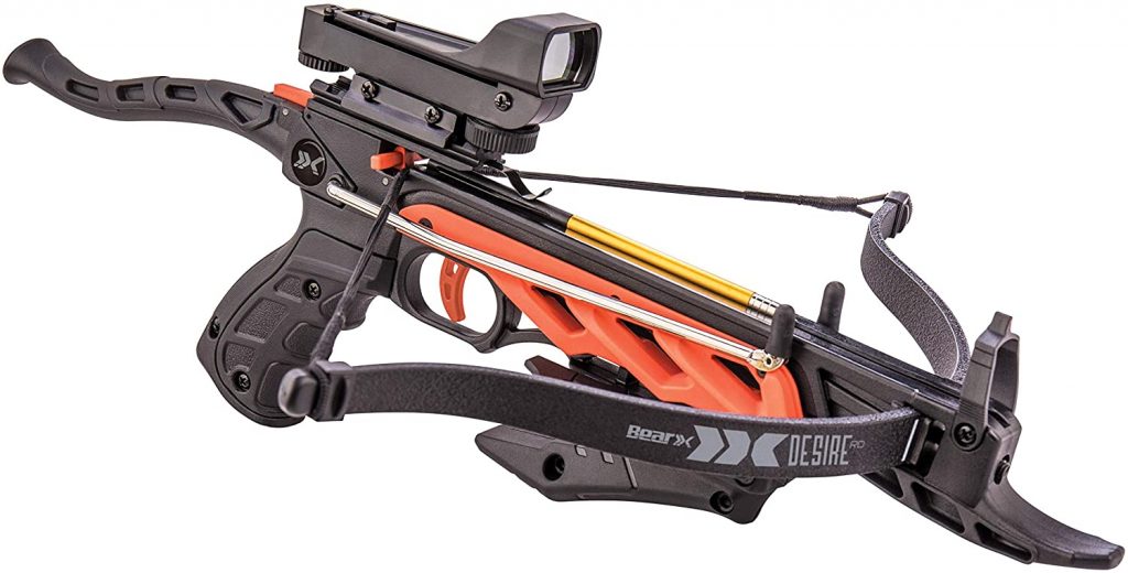 Bear X Desire RD Self-Cocking Crossbow with Red Dot Sight 3 Premium Bolts, Black, One Size