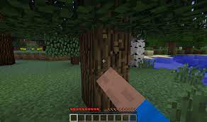 punching the tree to get string in minecraft