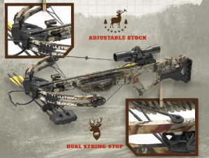 PSE ARCHERY Coalition Crossbow Package- Adjustable Stock- Dual String Stop- Up to 380 fps- 5 Bolt Quiver- Let Off 70% & More