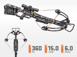 Wicked Ridge Rampage 360, Peak Camo - 360 FPS - Equipped with 3X Multi-Line Scope